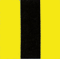 Bild 22 - Gelbe quadratische Tafel mit einem senkrechten schwarzen Mittelstreifen