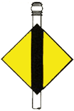 Kennzeichnung der Lage der Fahrrinne in Bezug auf die Ufer bei Tag: Rechtes Ufer - Vorderseite (vordere Tafel)