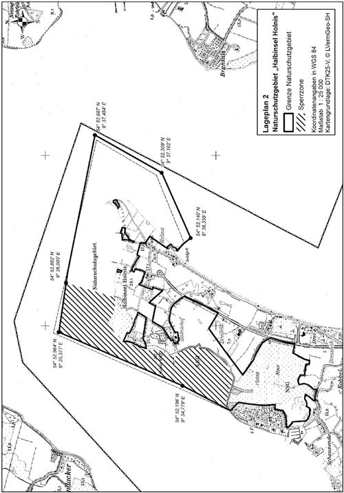 Lageplan 2 Anlage (zu § 1 Absatz 1) OstseeSHNSGBefV - Halbinsel Holnis