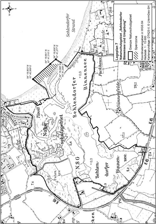 Lageplan 7 Anlage (zu § 1 Absatz 1) OstseeSHNSGBefV -Sehlendorfer Binnensee und Umgebung