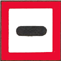 quadratische weiße Tafel mit rotem Rand und einem waagerechten schwarzen Strich
