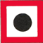 rechteckige weiße Tafel mit rotem Rand und einem schwarzen Punkt