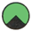 ein grüner Kreis mit einem schwarzen Dreieck mit der Spitze nach oben am unteren Rand