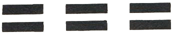 drei schwarze Balken in zwei Reihen übereinanderliegend